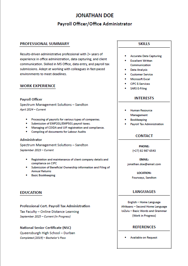 ATS-Friendly CV Template